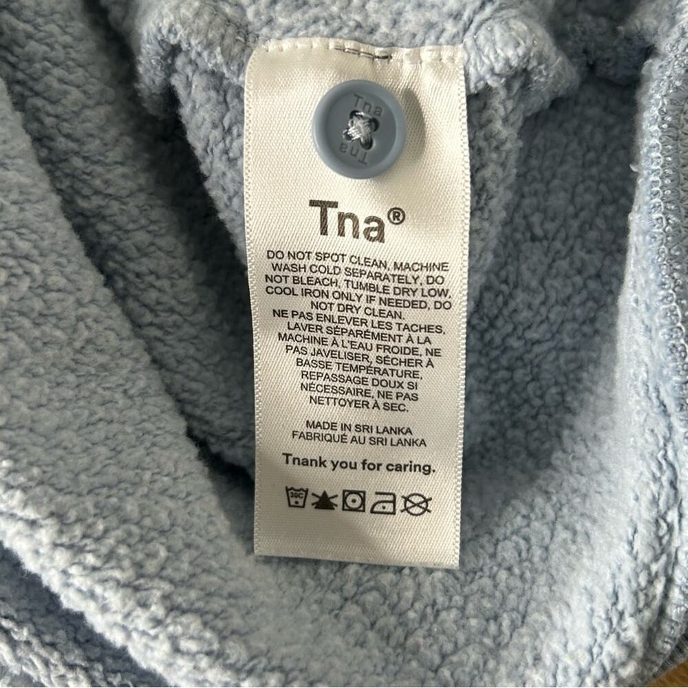 Aritzia Tna Cozy Fleece Boyfriend Polo Sweatshirt in Blue 2XL - Picture 8 of 8